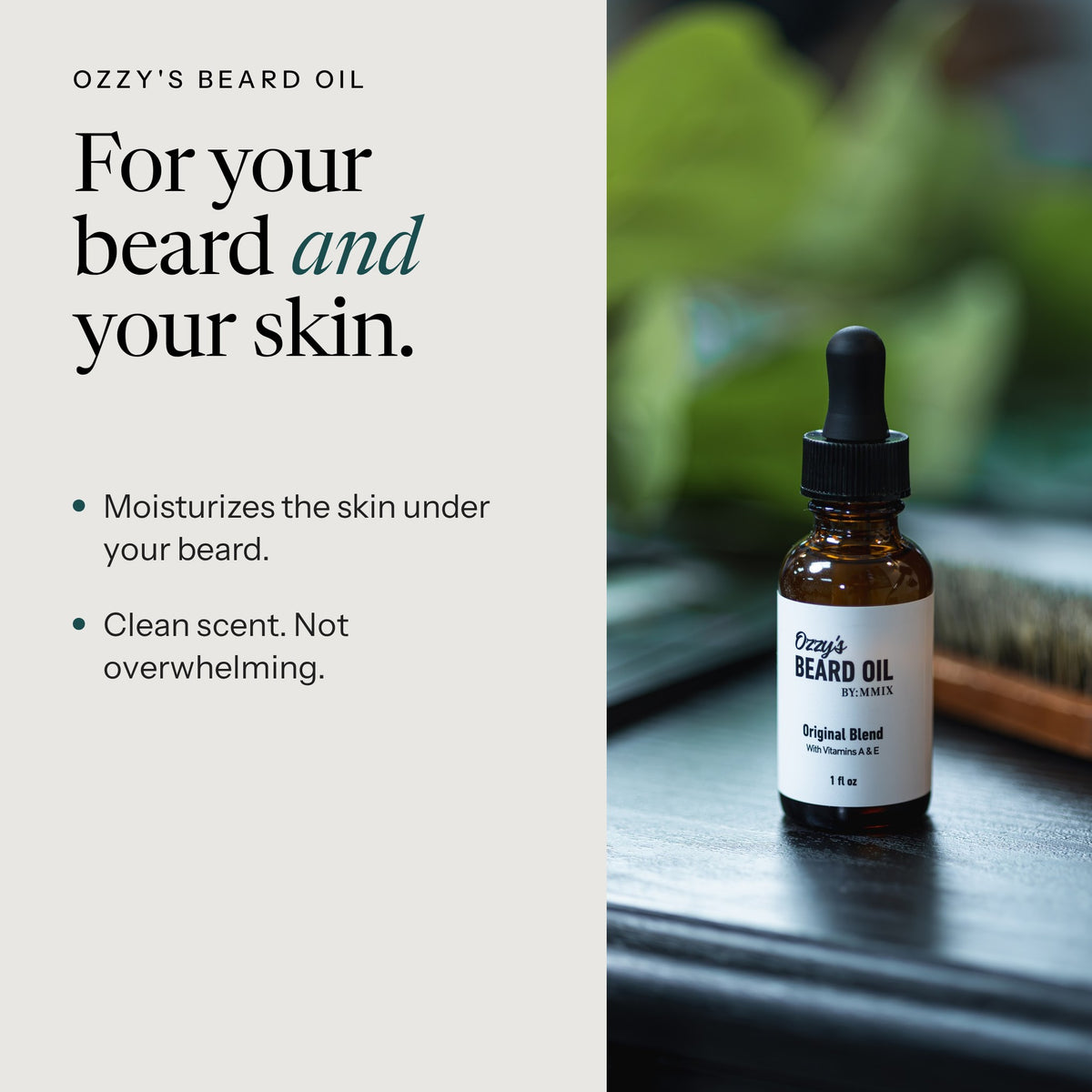 Ozzy's Beard Oil for your beard and your skin: moisturizes the skin under your beard, clean scent